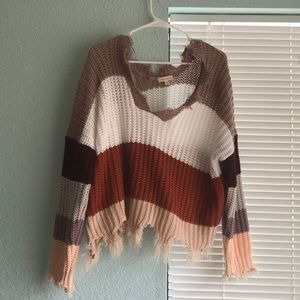 Oversized Distressed Sweater